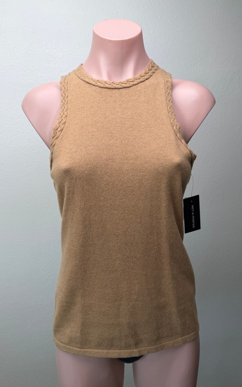 NWT Joslin Isabel Tobacco Cotton Cashmere Knit Tank Women M